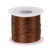 Metallic Cord 1mm 109 Yards Tinsel Rope Thread String, Brown