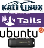 Tails 6.12 Kali 2024.4 Ubuntu 24.04 Multiboot 32 Gb FAST 3.2 Live USB Linux