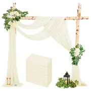 Wedding Arch Draping Fabric, 8 Panels 28" x20ft Ivory Wedding Arch Drapes, We...
