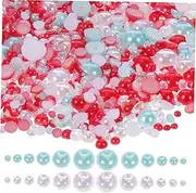 Resin Pearl Nail Art Decals Flatback Nail Decals Manicure Supplies Semi-Circle Design