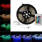 5M 5050 SMD RGB Waterproof Flexible LED Strip Light 300 LEDs + 24Keys IR Remote