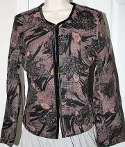 New Keren Hart Women's Embroidered Flowers Blazer Jacket Multicolor Small