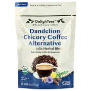 DelighTeas, Ayurvedic Herbal Blend, Dandelion Chicory Coffee Alternative, Caffeine Free, 6 oz (170 g)