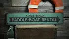 Paddle Boat Rental, Custom Beach - Rustic Distressed Wood Sign