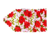 C47 Christmas Decorations White Background Red Flower Printed Table Spread Table Dress Up Christmas Holiday Table Cloth Table Decor