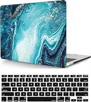 Compatible with MacBook Pro 14 inch Case with Touch ID 2021/2023 Release Model M1 A2442/A2779 M2 Pro/Max Chip, Plastic Protective Matt Durable Hard Shell Case Cover & Keyboard Cover, Blue
