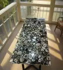 Black Agate Countertop, Agate Geode Stone Center Console Balcony Table Decor