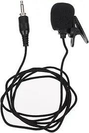 QUMIIRITY Threaded Lapel Microphones Mini Small Clip-on Lapel Lapel Recording Mic Wired Black Nylon
