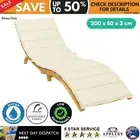 Sun Lounger Cushion Replacement 200x50cm Outdoor Sunbed Seat Pad Polyester Cream