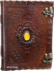 Stone Leather Journal Writing Notebook Diary with Lock Sketchbook for Men Women