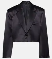 [Magda Butrym] Magda Butrym Cropped silk and wool blazer AU 14 white