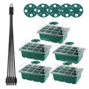 Seed Starter Trays with Grow Light, Seeding Starter Kits with Humidity Domes Cov