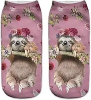 [BDSY] Compression Socks Men Sloth 3D Printing Short Tube Women'S Socks 5Pcs, A320, One Size