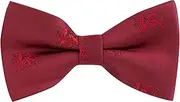 [King & Priory] Burgundy Red Embroidered Welsh Dragon Bow Tie