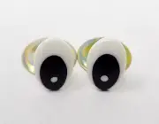 8 pair Zims VTG Black White 12mm Comical Cartoon Plastic Safety Eyes Craft Doll