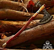 Leviathan Axe, God Of War Kratos Axe, Carbon Steel Viking AXE + Leather Sheath