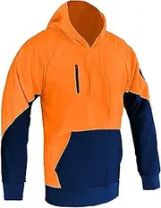 [BIG BEE] Warmup Hi vis Hoodie Jumper Fleece Safety Workwear Sweatshirt Pullover Hooded Jacket