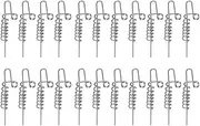 Baxnore 50PCS Soft Bait Connector, Stainless Steel Spring Lock Pins for Lures, Dual Size Hook Fixers, Non Snag Fishing Accessories