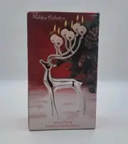 Godinger Reindeer Candelabra Candle Holder Christmas Decor 12" Silver Plated