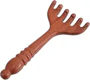 Ipetboom Handheld Sandalwood Scalp Massager Comb Ergonomic Handle Natural Wooden Wide Tooth Hair Comb Wood Head Massager Tool