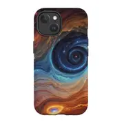 For iPhone 15 Tough Case Compatible with MagSafe Eye Of The Galaxy