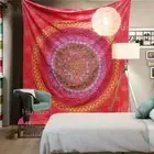 Red Mandala tapestry Elephant Queen Tapestries Boho Bohemian Bedspread Coverlet