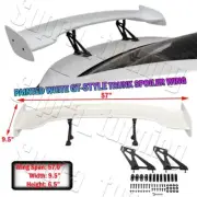 Painted White 57" TYPE-3 ABS GT Trunk Spoiler Wing+Aluminum Leg Stem Universal (for: Honda)