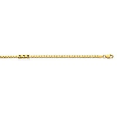 18k Yellow Gold Classic Box Link Pendant Chain/Necklace 16" 0.85mm 3.5 grams