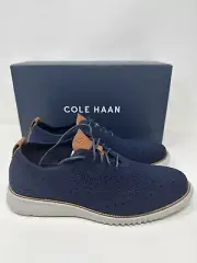 Cole Haan 2 Zerogrand Stitchlite Wingtip Oxford C27569 Marine Blue Grey Mens 9.5