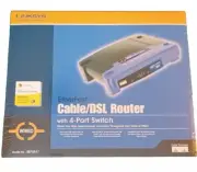 CABLE/DSI Etherfast Router 4-port Switch Linksys Cisco Model-BEFSR41 Symantec...