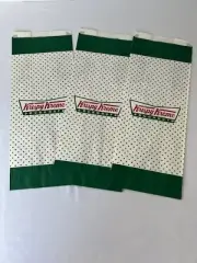 KRISPY KREME Doughnuts Paper Bags Set of 3 NEW