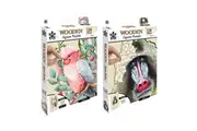 2pc Puzzle Master Kids Baboon and Galah Wooden Puzzle Series 4 Set 12y+