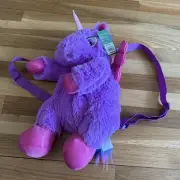 NWT Lynco Critter Collection Backpack Plush Purple Unicorn