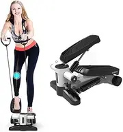 Stepper,Portable Mute Stepper Pedal, Fitness Stair Stepper with LCD Monitor, Exercise Machine with Resistance Bands Dura