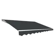 NNEDSZ Outdoor Folding Arm Awning Retractable Sunshade Canopy Grey 5.0m x 2.5m