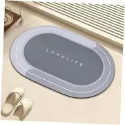 Rubber Bath mats Quick-Drying Non-Slip Bathroom mat Super 16.9x26.7in Grey