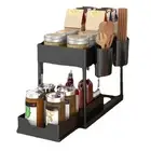 Multifunctional Kitchen Rack Pull-Out Spice Rack Double-Layer Cabinet7228