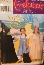 SIMPLICITY Sewing Pattern 0631 COSTUME FOR KIDS WIDARD OF OZ size 3-8 UC/FF