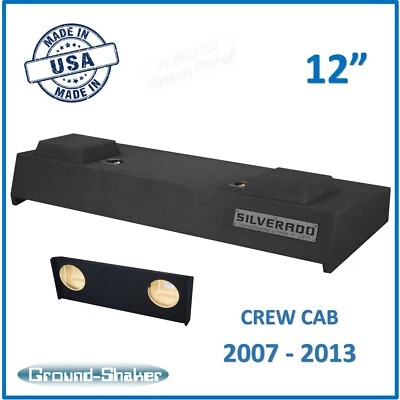 Chevy Silverado Crew-Cab 2008 12" Dual Sealed Sub box Subwoofer Enclosure