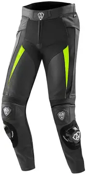 Arlen Ness Sugello Motorcycle Leather Pants, black-yellow, Size 56 for Men Black Yellow