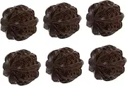 Outanaya 6Pcs Handheld Massage Balls Walnut Acupressure Balls for Hand Muscle Relief Ergonomic Design for Middle Aged Elderly for Computer Users Dark Brown Finish