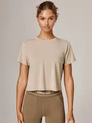Cropped Tee for Women. Running Bare Sustainable Activewear Top.