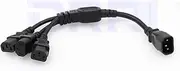 DRRI IEC 320 C14 Male Plug to 3X C13 Female Y Splitter Power Adapter Cable 250V/10A (C14-3C13 Type 1)
