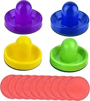 Perfeclan Air Hockey Pushers and Pucks Air Hockey Pusher and Pucks 96mm Green Felt Bottom 2.5 inch Air Hockey Pucks for Game Tables