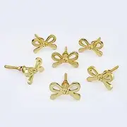 Set of 6 Brass Metal Bow knobs Kitchen Cabinet Cupboard Door Knobs Dresser Wardrobe and Drawer Pull by Perilla Home