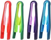 Hemasa 3Pcs/Set Pastic Food Tong/Vegetable Salad Clip Bread Dessert Clamp 4Set Mix
