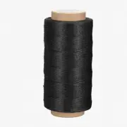 StitchMaster Black Waxed Leather Thread - 186 Yards of Durable 210D/1mm Polyeste