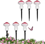 Solar Powered Mushroom LED Lights – Plug-in Solar String Landscape Lighting for Yard | Red LED Mushroom Lights for Walkway, Outdoor Patio Accent Lamps, Weatherproof Garden Stake Decorations