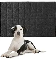 HOMBYS Chew Proof Dog Crate Bed Mat, 22"x35" Indestructible Kennel Pad for Aggressive Chewers, Plaid Durable Puppy Crate Mats for Medium Dogs Cages