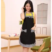 在飛比找momo購物網優惠-【蘿林嚴選】可愛韓版女僕圍裙(圍裙 工作服 工作圍裙 工裝圍